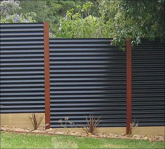 Corrugated Metal Fence for privacy