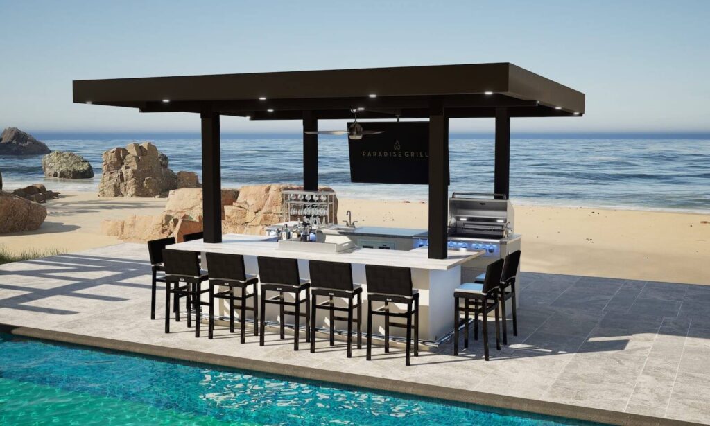 Coastal-Themed Outdoor Kitchen